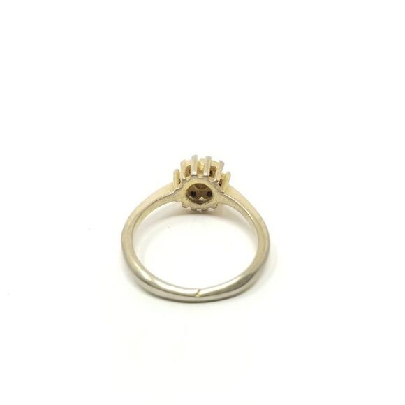 Vintage Rhinestone Cluster Gold Tone Ring, Size 6.5, Estate - Picture 5 of 6